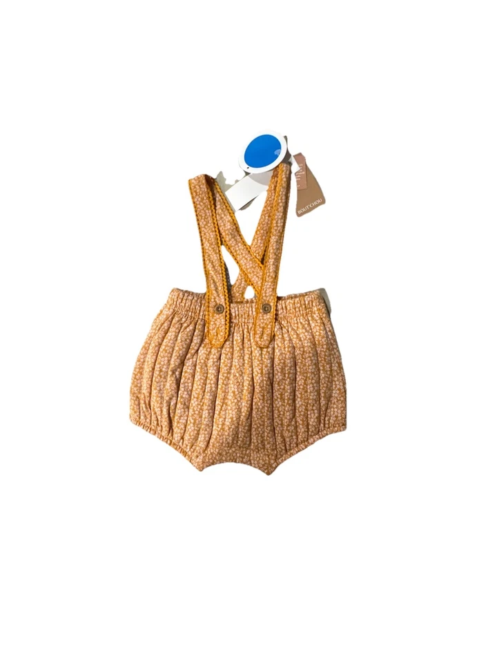 Baby Girl Suspender Romper 6M – Holiday Outfit –Sof Cotton Sleeveless Romper Set - Image 3 of 3