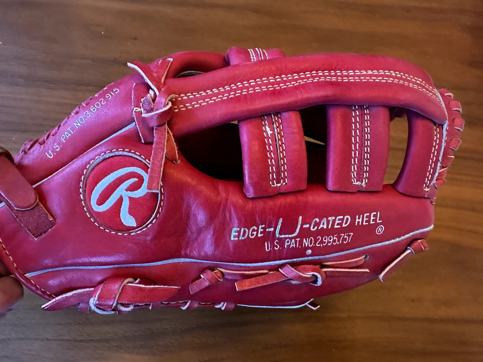 Guante de béisbol Rawlings 1445 Darryl Strawberry modelo exclusivo - casi como nuevo - rojo Foto 4 de 4