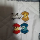 Pokemon Lot Of 4 Enamel Pins, Shiny Eevee, Vaporeon, Jolteon, Flareon