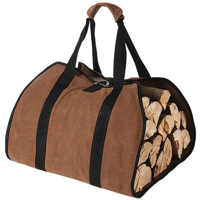 Bolsa de lona resistente para transportar leña, accesorios para bolsas de mano
