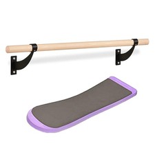 flybold Wall-Mounted Ballet Barre with Turning Board and Premium Wooden Rust