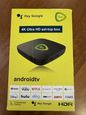 Hey Google 4K Ultra HD Set-top Box Android Tv / itv HDR New In Box