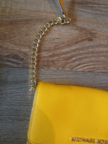 michael kors Women's Leather Gold Crossbody Chain Dark Orange Yellow - Picture 2 of 9