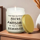 Lavender Scented Candle Inspirational Unique Gift for Anyone Stocking Stuffer