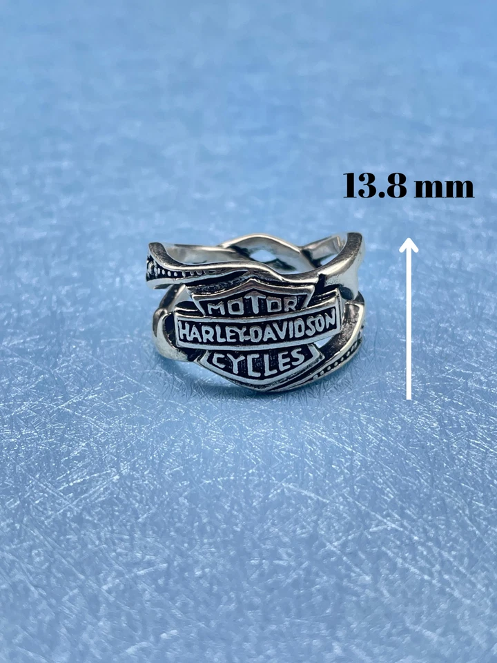 925 Sterling Silver Harley Davidson Solid Handmade Ring, Minimalist Women's Gift - Image 4 of 4