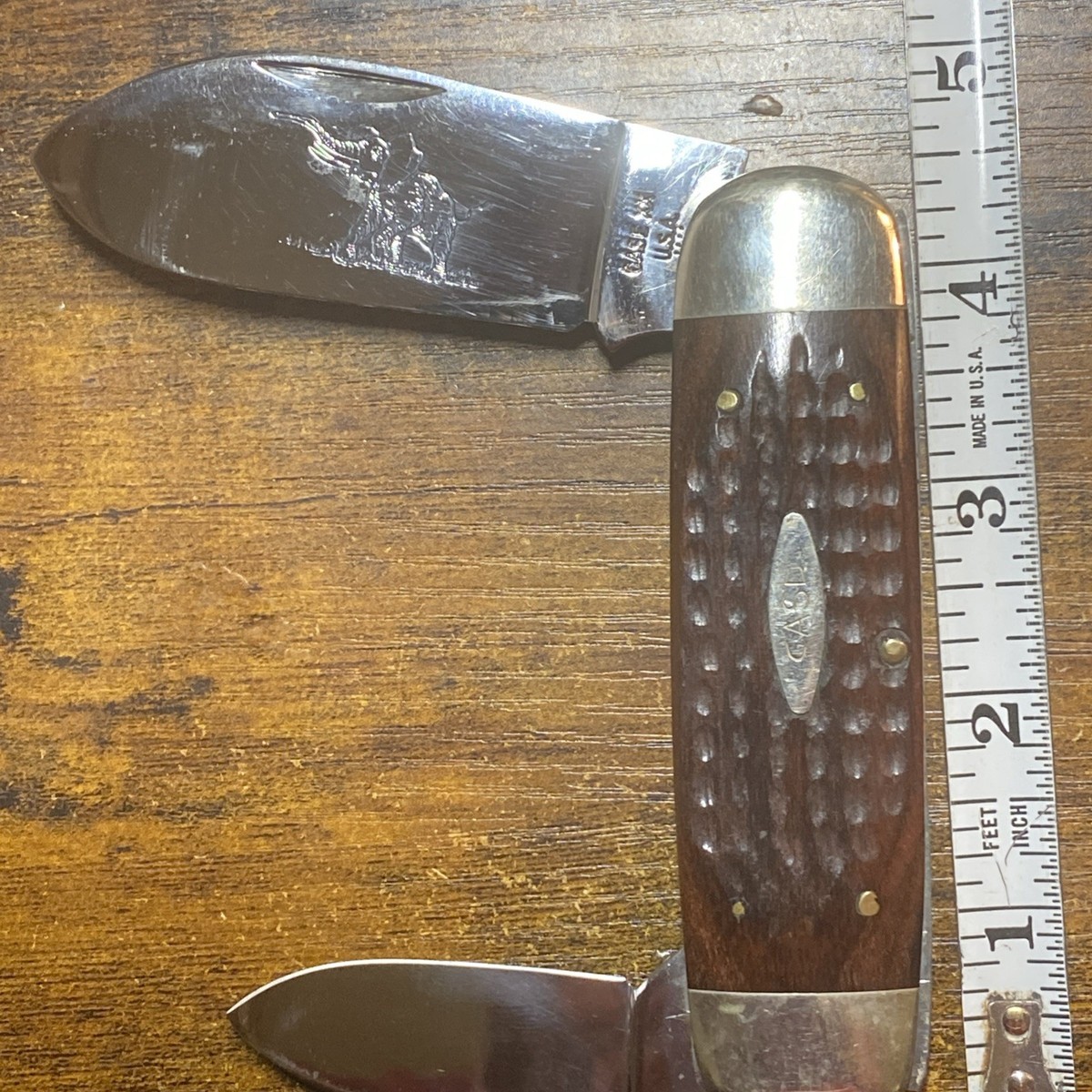 Case 1976 Unused 4-Dot 6250 Awesome Pakkawood Elephant Toe Knife