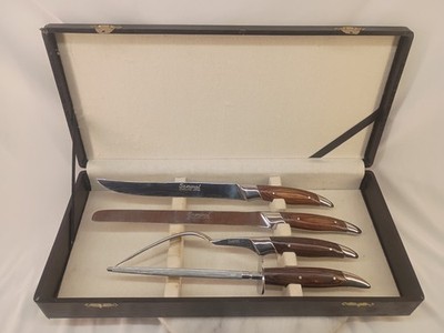 Vintage Samurai Carving Knife Set Of 4 Stainless/japan, With Case