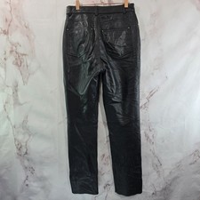 Vintage Leather Pants Womens 28 X 30 Black High Rise Straight Wilsons Maxima