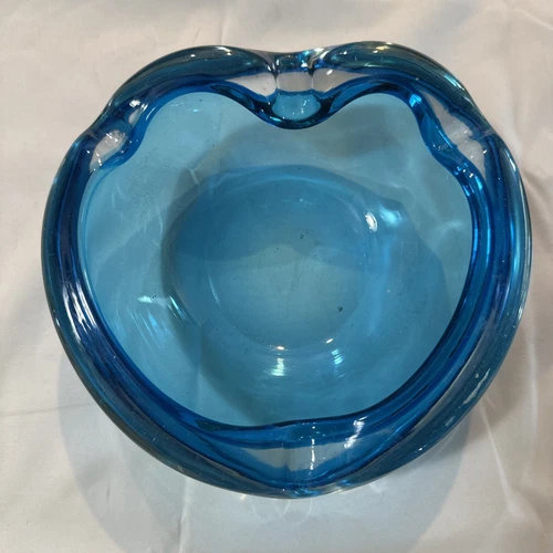Murano Barbini VTG Italian Blue Art Glass Bowl MCM Ashtray Dish