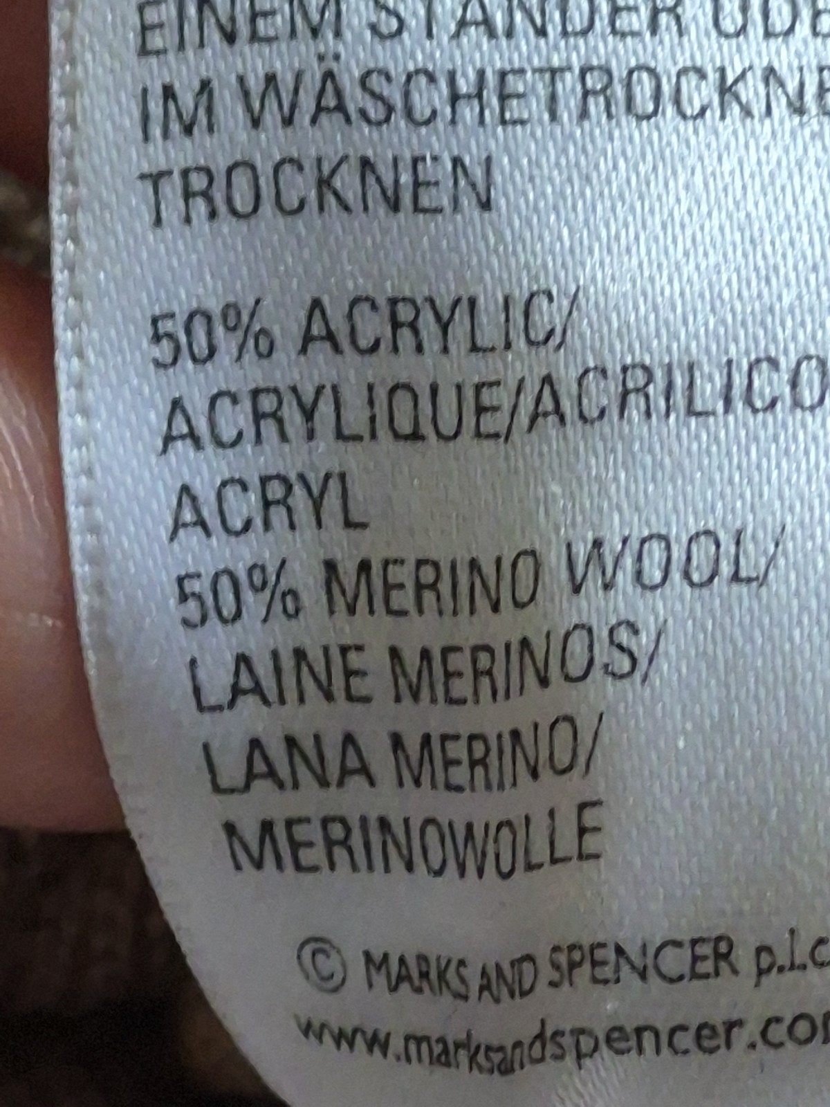 Marks & Spencer Made In Italy Merino Wool Jumper Beige V Neck Knit Large image 4