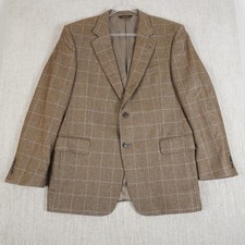 Jos A Bank Signature Gold Blazer 44R Brown Plaid Wool Academia Preppy