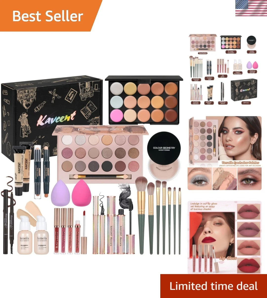 Complete Makeup Kit for Beginners: Features Eyeshadow, Foundation & Lip Products