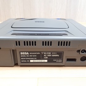 Sega Saturn Console with HORI Fighting Stick 2 controllers & 4 games Japan Gray