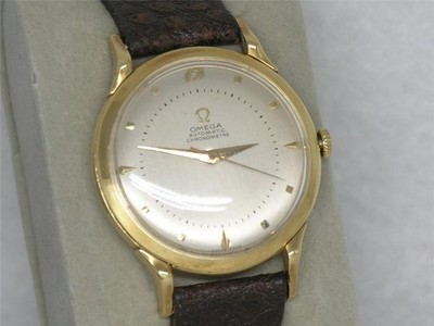 RARE 36MM 18K OMEGA MENS 352RG CHRONOMETER WRISTWATCH, SIGNED 4X, SERVICED!