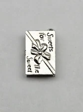 Vintage Sterling Silver Candy Sweets For The Sweet Chocolate Box Charm Pendant