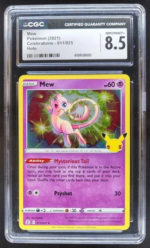 2021 Pokemon Sword & Shield Celebrations Mew #011/025 Holo CGC 8.5 TL3