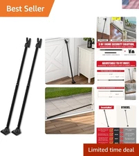 2-in-1 Door Lock Bar & Sliding Door Stopper - Rubber Bottom Protection