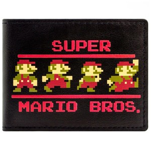 New Official Super Mario Bros 8 Bit Retro Poses Black Id Card Bi Fold Wallet Ebay