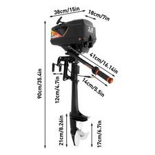 2 Stroke 3.6HP Outboard Motor Boat Engine Water Cooling CDI System Heavy Duty