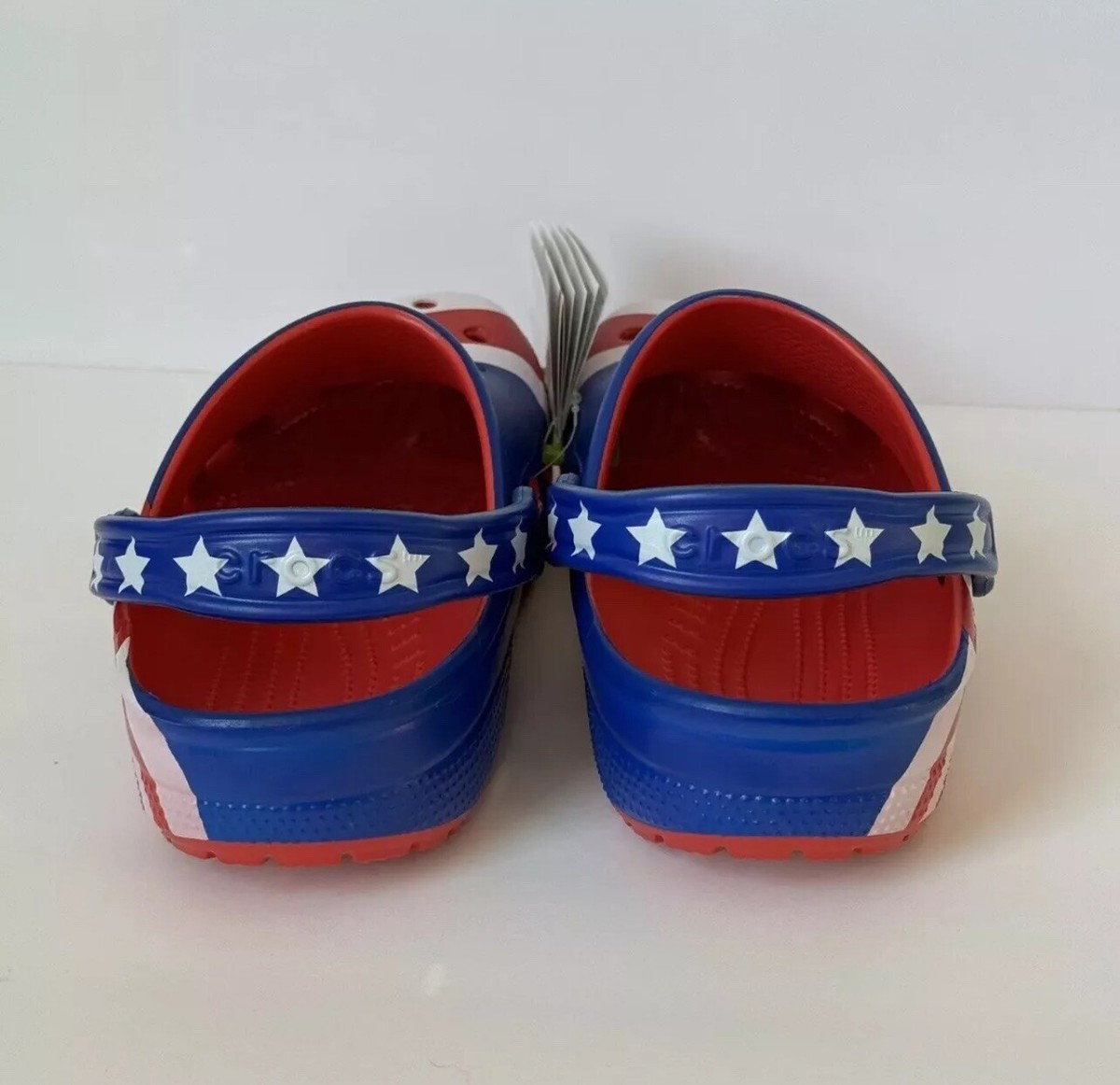 Men\'s Crocs Classic Stars‎ and Stripes Clog, White/Red, Size 9, Pre-owned Crocs Adults main image 4