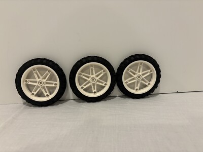 3 Lego Mindstorms Technic Motorcycle Wheels Tires 81.6 x 15 Spike