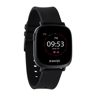X-WATCH IVE XW FIT Black Smartwatch Fitness Tracker Uhr Sportuhr Android iOS