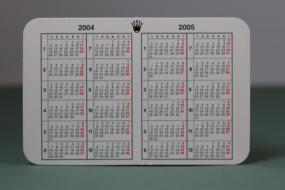 ROLEX - Kalender Grün / Green Calendar - 2004-2005 - 10 X 6,5 CM