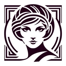 Art Deco Lady Re-Usable Stencil 7.5 x 7.5 inch