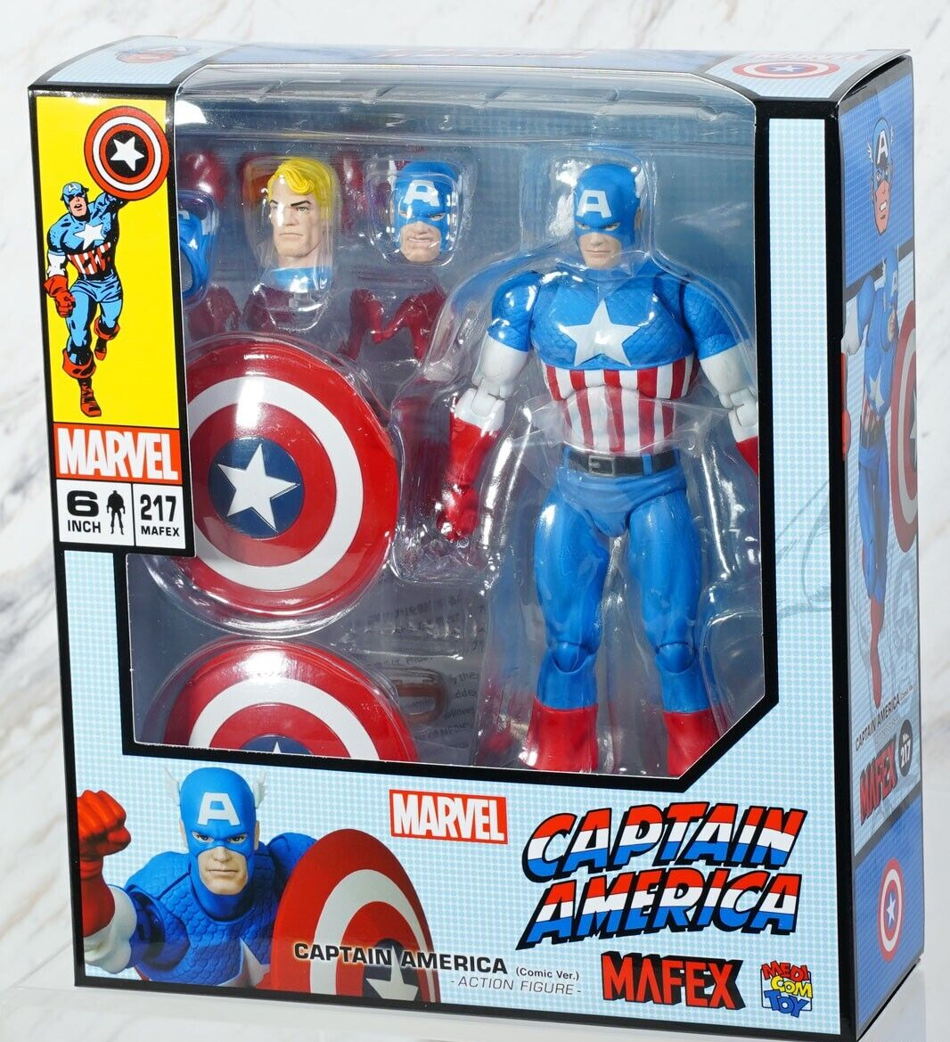 MEDICOM TOY MAFEX 217 CAPTAIN AMERICA COMIC Ver. Figure - No MEDICOM TOY MAFEX 217 CAPTAIN AMERICA COMIC Ver. Figure - No
