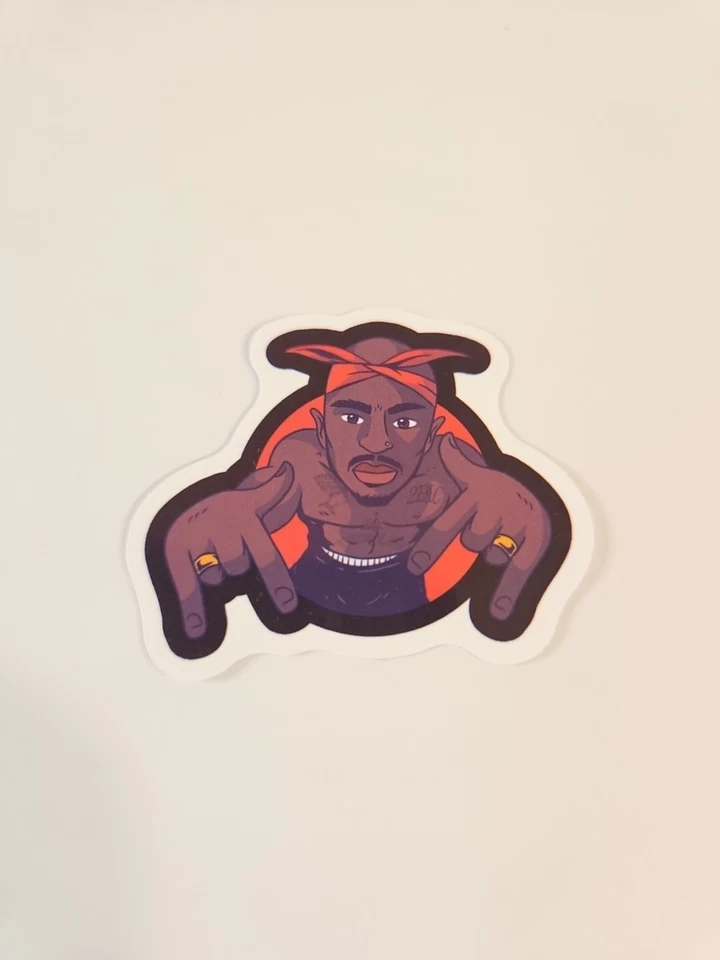 Sticker Decal Of Tupac Shakur Death Row Records Hip Hop Rap Sticker - Image 3 of 3