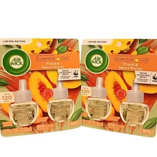 4 Count Air Wick Refill Plug In Scented Oil Peach & Sweet Nectar Limited Edition