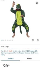 Spooktacular Creations Unisex Adult Pajama Plush One Piece Dinosaur LARGE