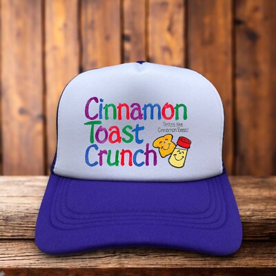 Cinnamon Toast Crunch Mens Trucker Hat Purple Snapback 1984 Cereal Baseball Cap