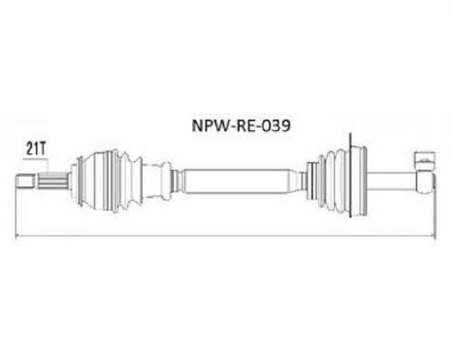 Drive Shaft Dacia Logan 1.2, 1.4, 1.6 04-, Sandero 1.2, 1.4, 1.6 08- Left