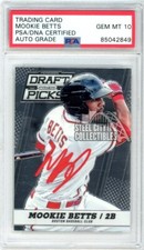 Mookie Betts 2013 Panini Prizm Draft Picks Autograph Card #46 PSA/DNA 10 (Red)