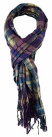 Tigertie Schal In Lila Violett Beige Petrol Grau Gemustert - Gr. 180 X 50 Cm