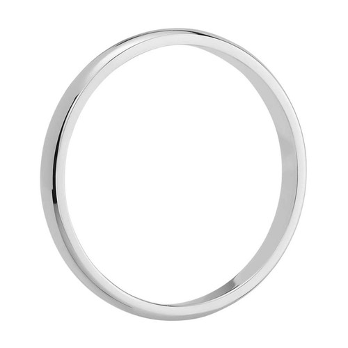 14 Kt. White Gold Men's Rounded Comfort Fit Wedding Band 2 mm - Picture 2 of 2