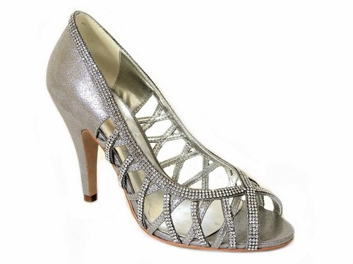 Damen Diamant Sandalen elegante Damen Peep Toe Absätze Hochzeit Abschlussball Braut Größe - Bild 5 von 10