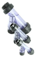 Clear PVC Y-Strainers / Y-Filters (1/2 inch to 4 inch diameter)
