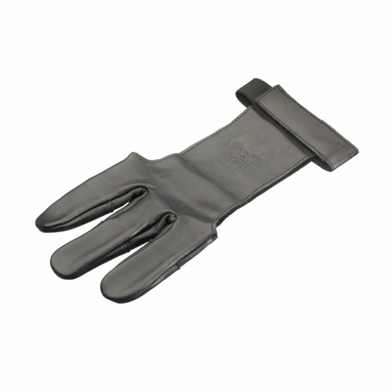 ELTORO traditioneller Schießhandschuh 3-Fingerhandschuh schwarz LARP Handschuh Bogen
