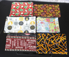 Make-Up Bag Pencil Case Zippered Pouch Handmade Christmas Snowflake Fruit Lined
