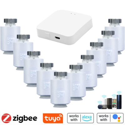 Tuya ZigBee Smart Thermostat TRV Radiator-Valve Programmable for Alexa Google