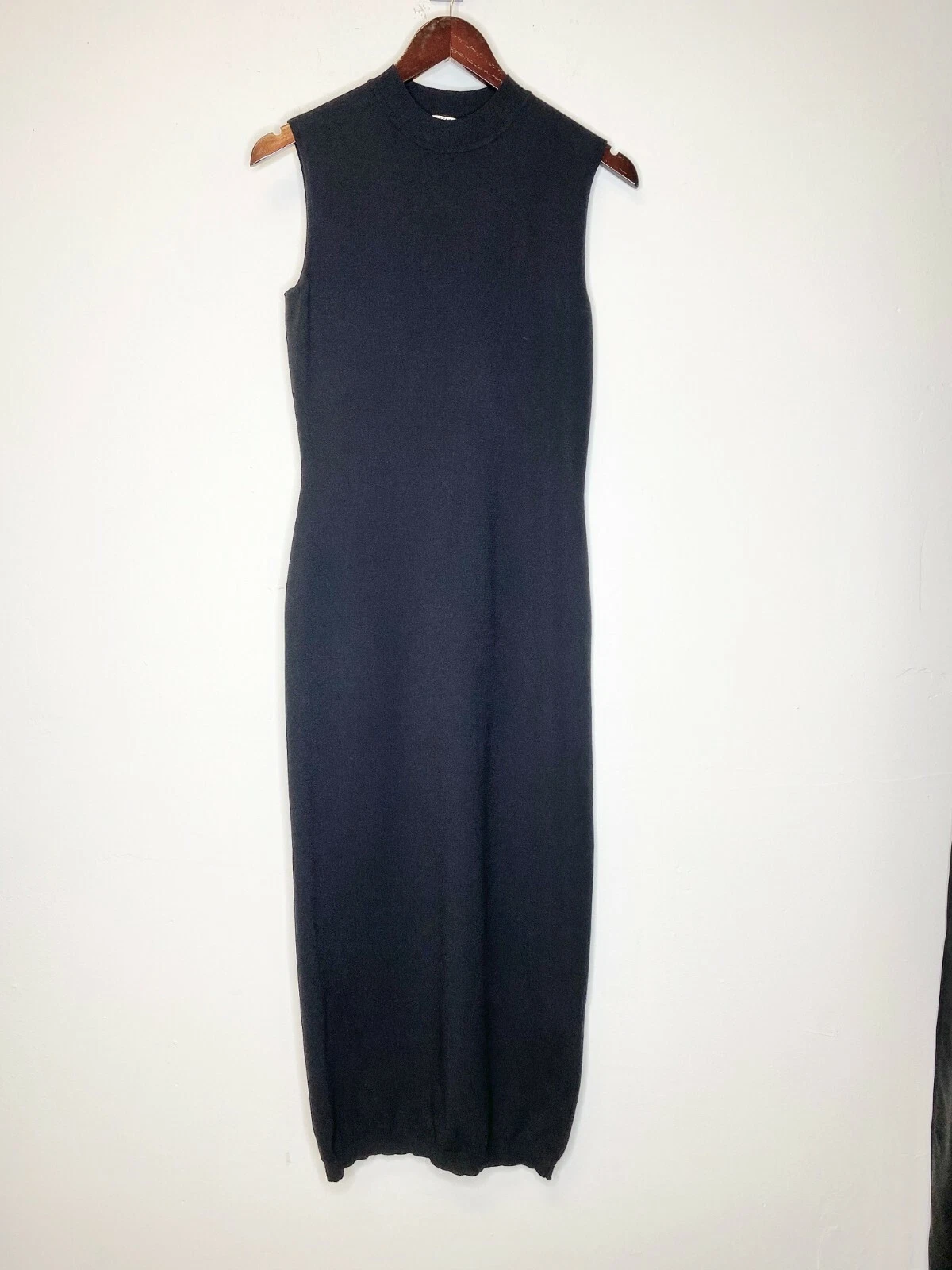 Maglione senza maniche FENDI Roma nero finto collo di tartaruga abito a maglia 10 US L IT46