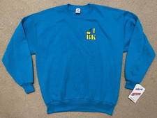 VTG 90s JERZEES Bottle King Crewneck Sweatshirt XL Blue Made in USA BK NJ NWT