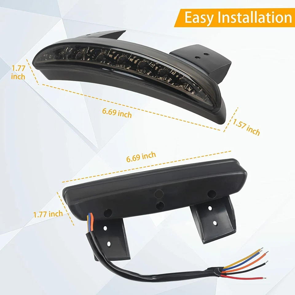 Luz trasera LED guardabarros freno para motocicleta Honda Shadow Spirit VT750 VT1100 Foto 3 de 4