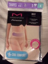 MAIDENFORM FLEXEES SHAPES COOL COMFORT SHAPEWEAR BRIEF PANTY BEIGE SZ SMALL NIP