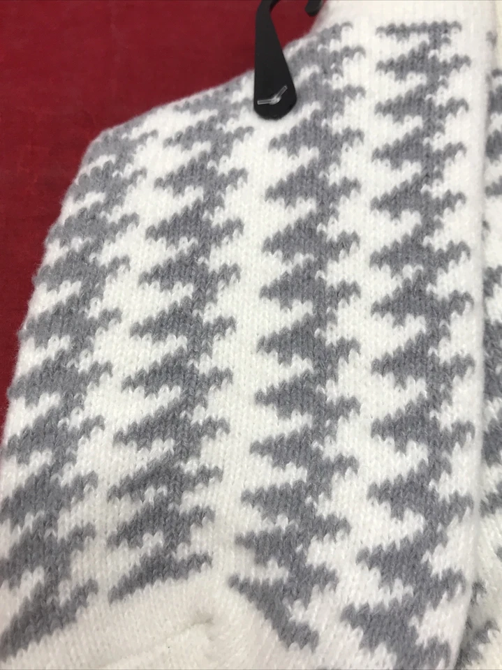 New Directions NUEVO Calcetines Gruesos Mujer Talla 9-11 Zig Zag Blanco Gris Foto 2 de 4