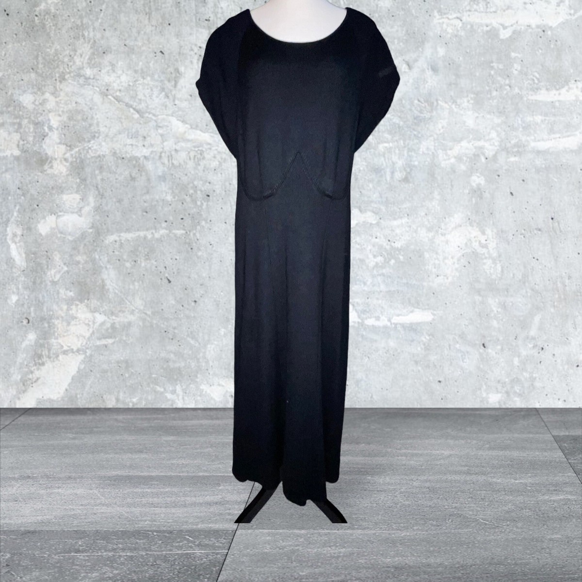 Future Collective Short Sleeve Midi Sweater Dress Open Back Black Size 2X |  eBay