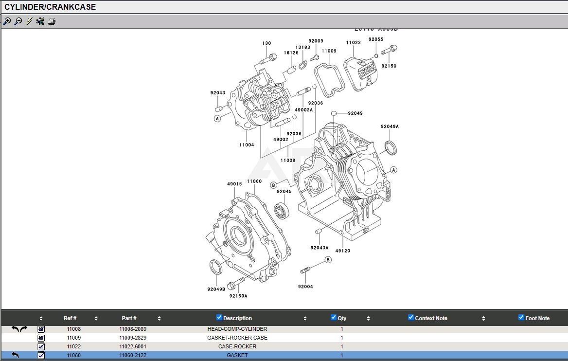 Genuine Kawasaki 110602122 Crankcase Gasket FE290D FE290 FE 110092830 eBay