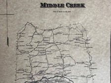 Carte Kreamer Middle Creek, Pa 1868 avec noms des propriétaires affichés